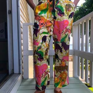 J. Crew Ratti Safari Print Drapey Wide-Leg Pants - Size 12 NWT